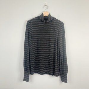 J. Crew Supercozy Turtleneck Pullover Metallic Stripe